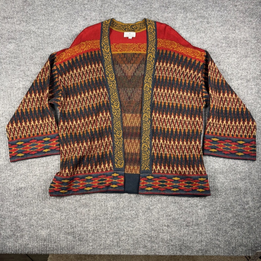 Peruvian Connection Cardigan Womens XL Pima Cotton Baby Alpaca Wool Silk Blend